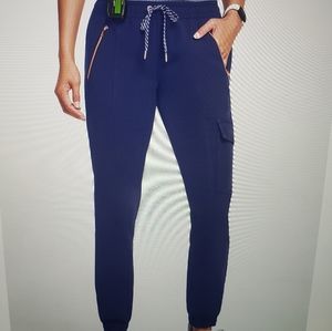 Jaanuu scrubs- women's rose zip essential jogger